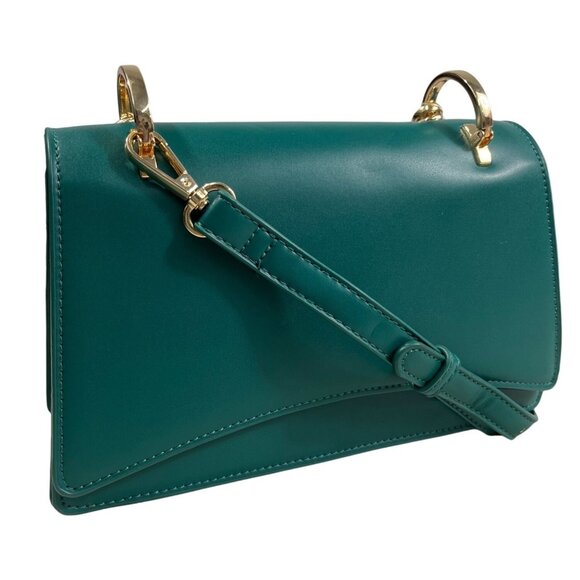 Francesca’s Women Green Trapez Hourglass Chain Top Hand Bag Sz M - Picture 1 of 8